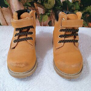 Kids Wonder Nation Toddler Sz 7 Tan Boots Faux Leather Hiking Outdoors